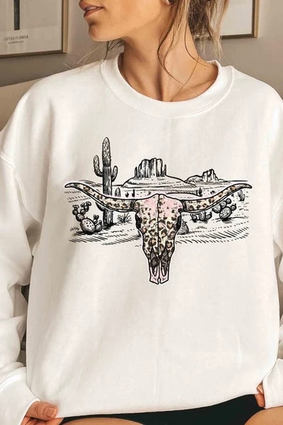 Desert BullSkull Sweatshirt (Multiple Colors)