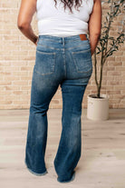 Miley High Waist Control Top Frayed Hem Flare Jeans Ave Shops