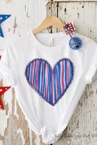 Patriotic Heart Tee- Color options Classy Southern Bling