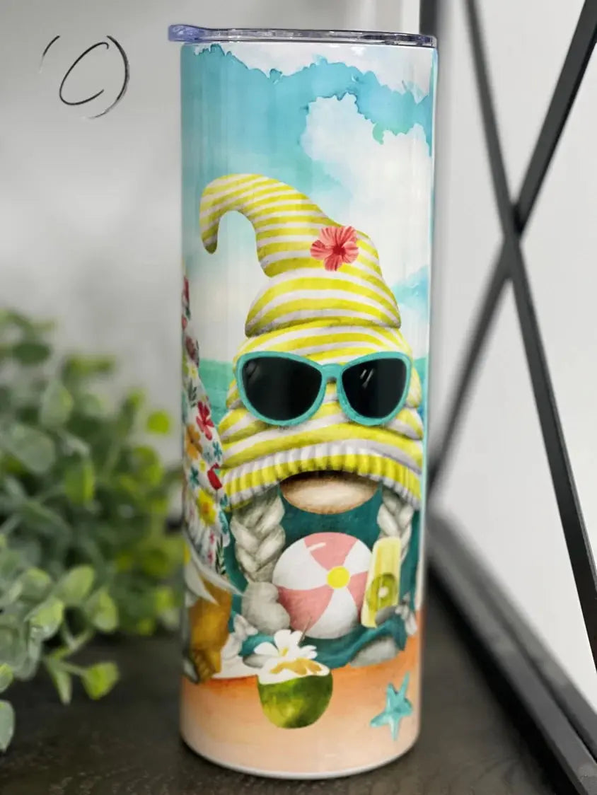 PREORDER: Beach Gnomes UV Color Changing Skinny Tumbler Ave Shops