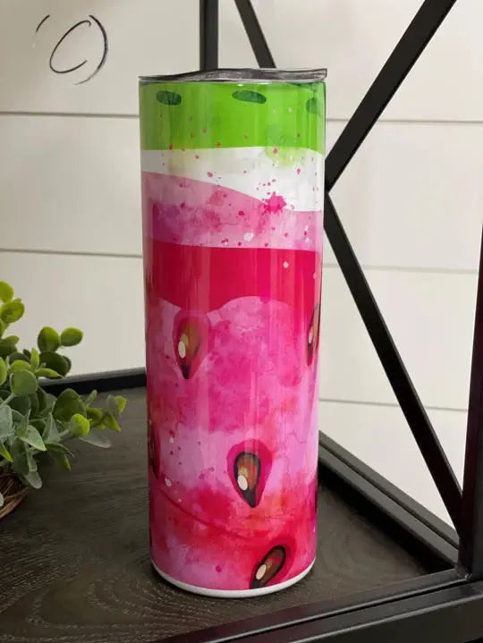 PREORDER: Watercolor Watermelon Skinny Tumbler Ave Shops