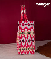 Wrangler Southwestern Canvas Tote- Neon Pink