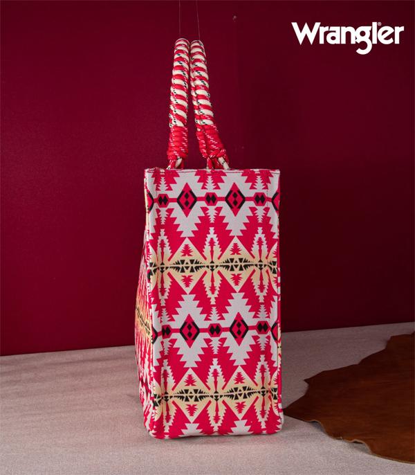 Wrangler Southwestern Canvas Tote- Neon Pink