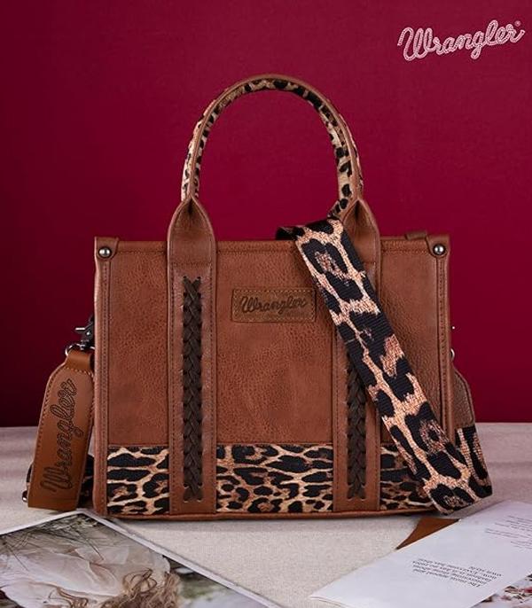 Wrangler Concealed Carry Leopard Pattern Tote Crossbody Bag