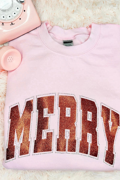 Flashy Merry Glitter and Rhinestones Sweatshirt