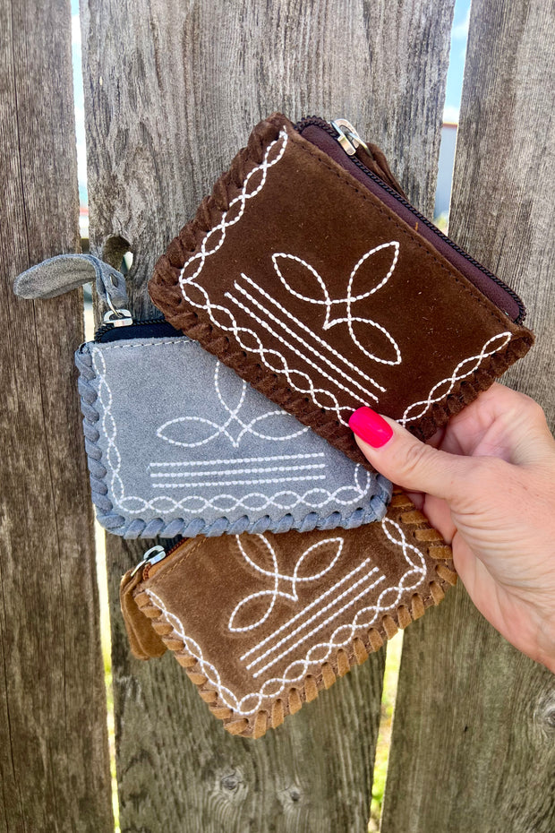 Stitch Zipper Wallet (Multiple Colors)