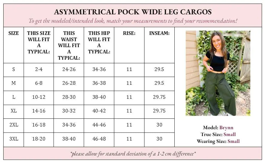 PREORDER: Archer Asymmetrical Pocket Wide Leg Cargo Pants in Two Colors Ave Shops