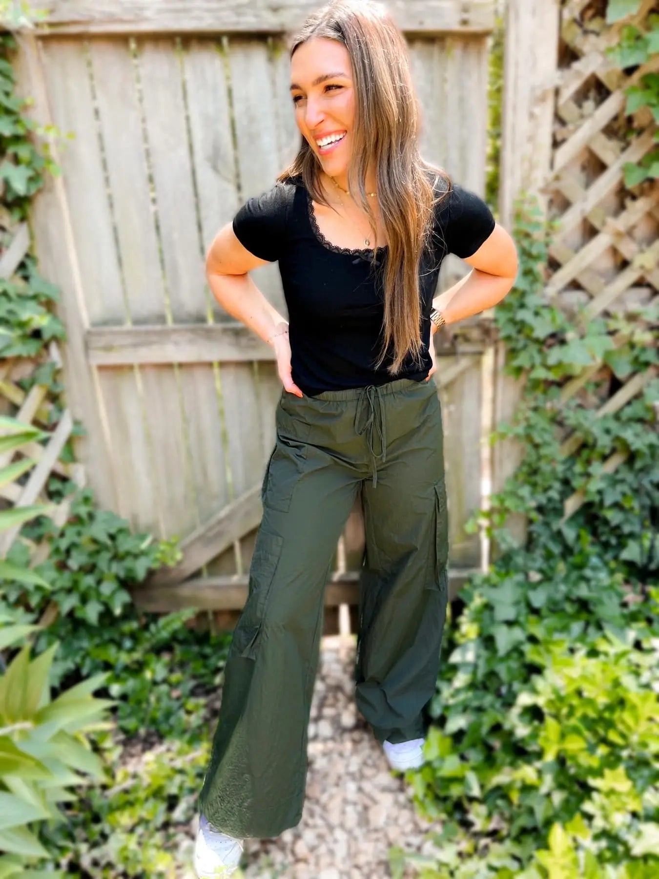 PREORDER: Archer Asymmetrical Pocket Wide Leg Cargo Pants in Two Colors Ave Shops