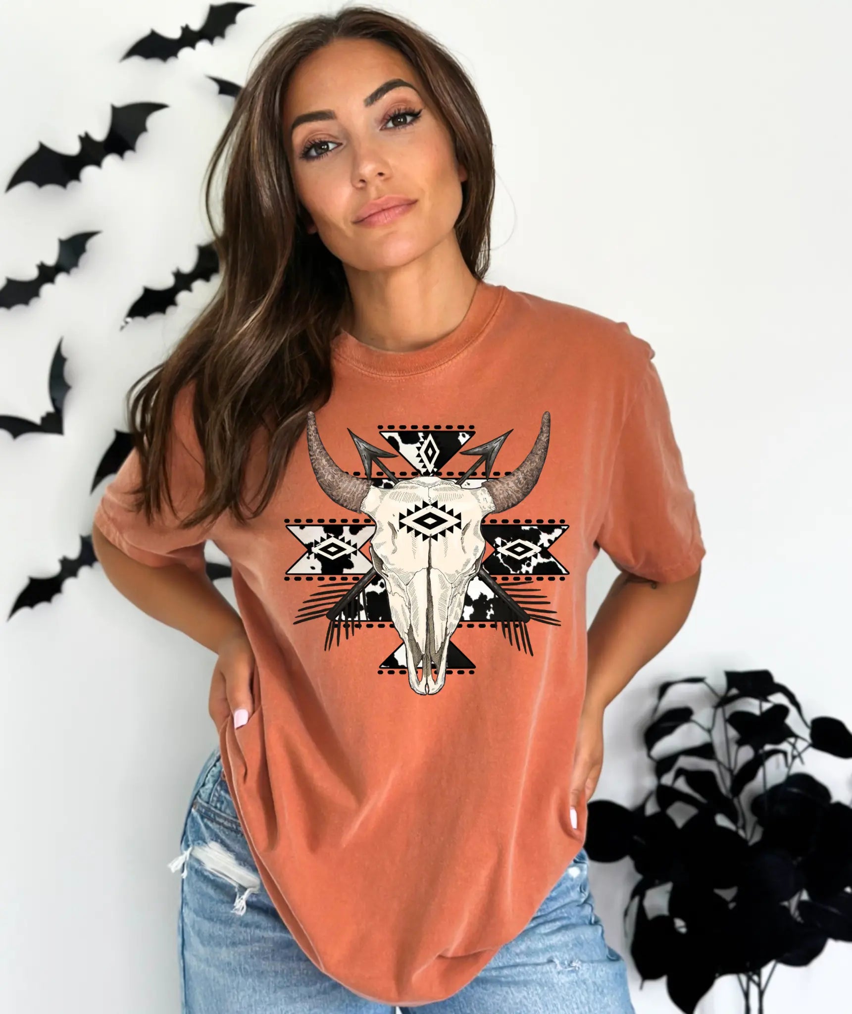 Aztec Western Bull Skull Top (Options) Classy Southern Bling