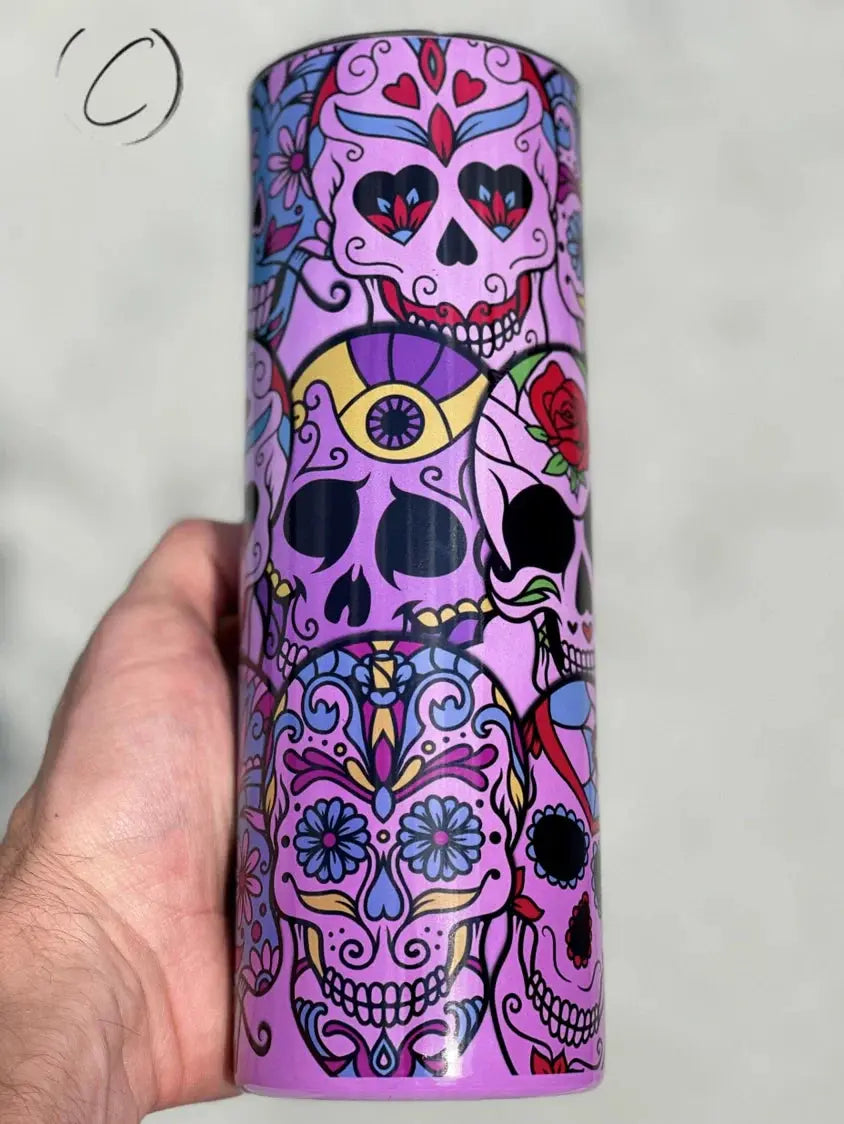PREORDER: Sugar Skulls UV Color Changing Skinny Tumbler Ave Shops