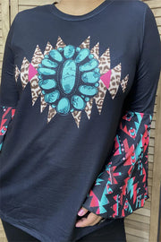 Aztec Bell Sleeve Top