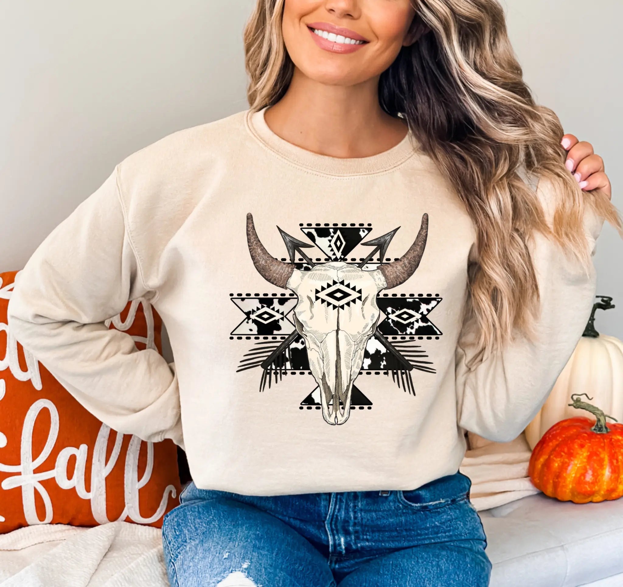 Aztec Western Bull Skull Top (Options) Classy Southern Bling