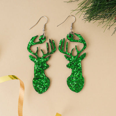 Reindeer Earrings - Green