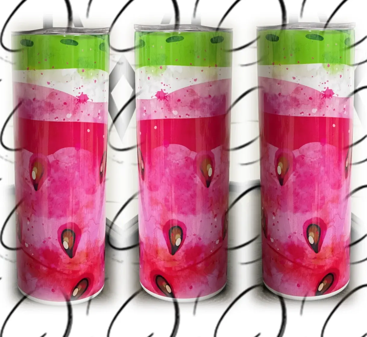 PREORDER: Watercolor Watermelon Skinny Tumbler Ave Shops
