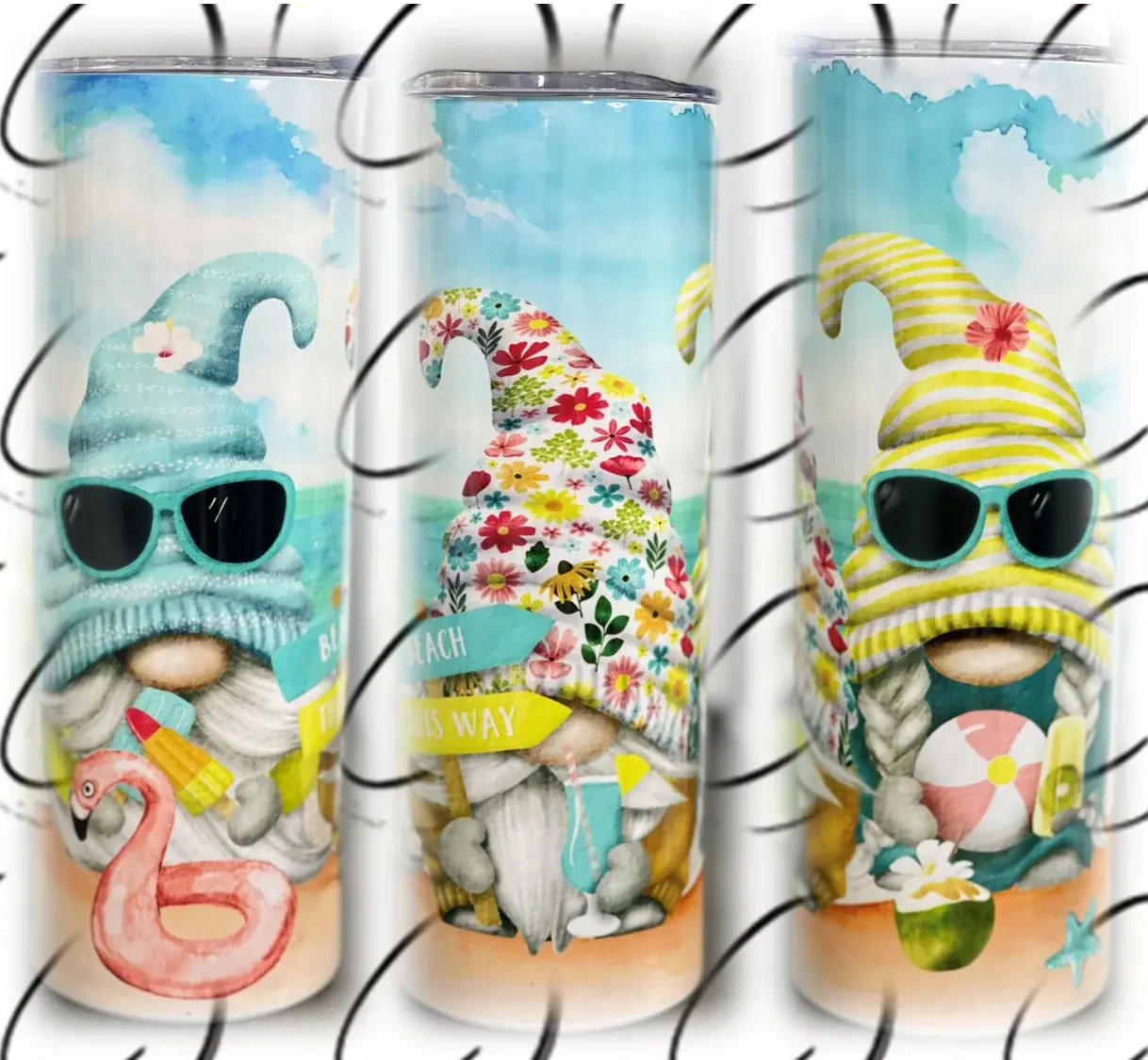 PREORDER: Beach Gnomes UV Color Changing Skinny Tumbler Ave Shops