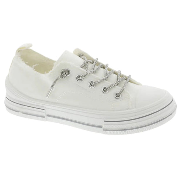 Aman Lace Up Sneakers- WHITE