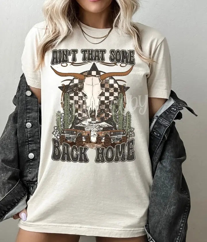Back Home Bull Skull Tee Classy Southern Bling