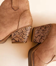 Dangerous Embossed Western Ankle Boot