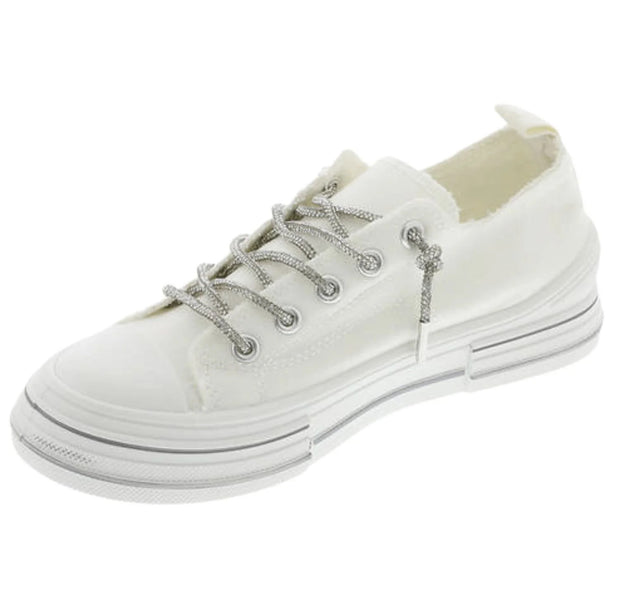 Aman Lace Up Sneakers- WHITE