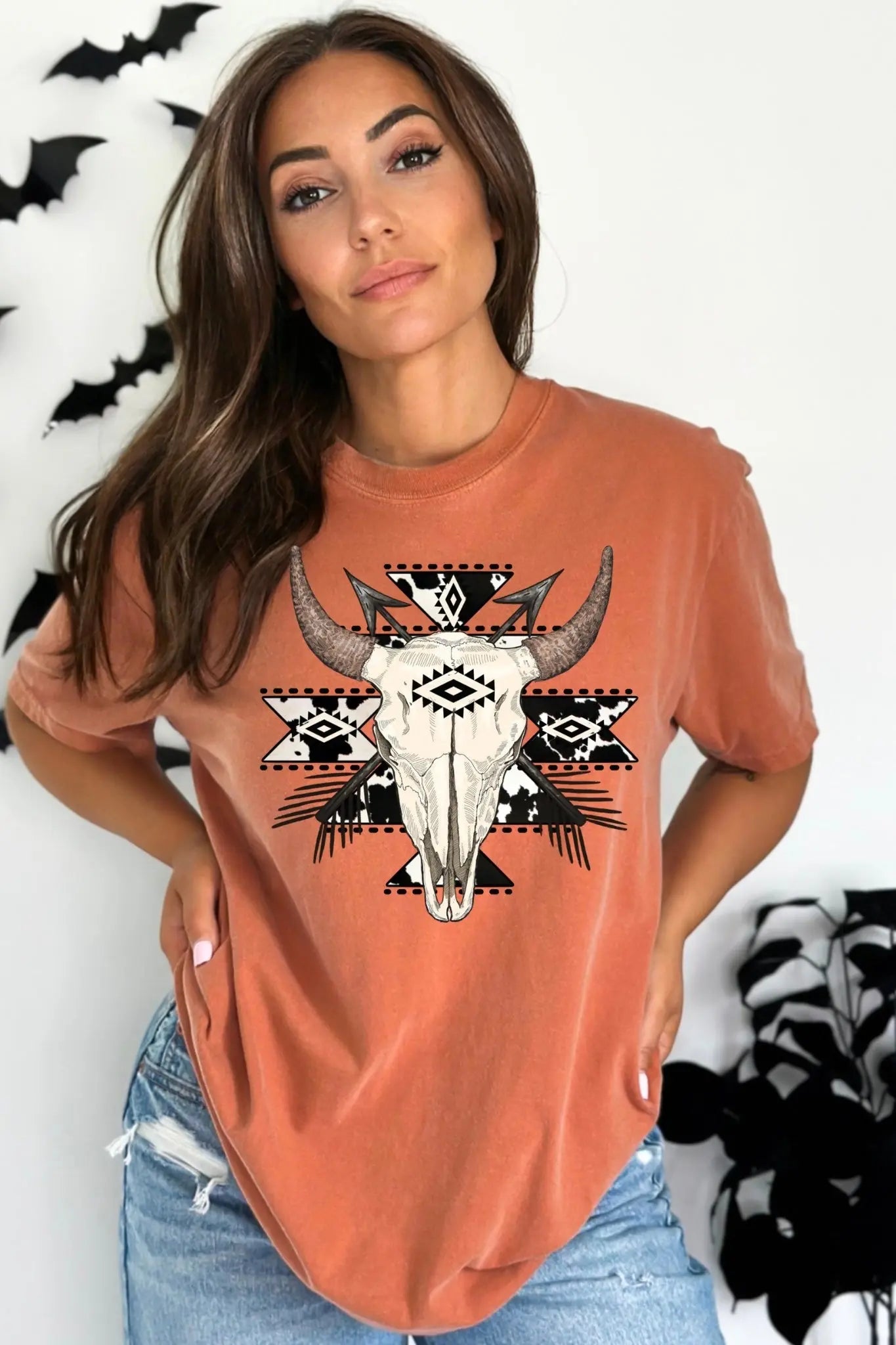 Aztec Western Bull Skull Top (Options) Classy Southern Bling