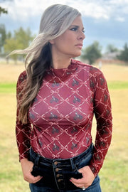 Bronc & Bows Mesh Top