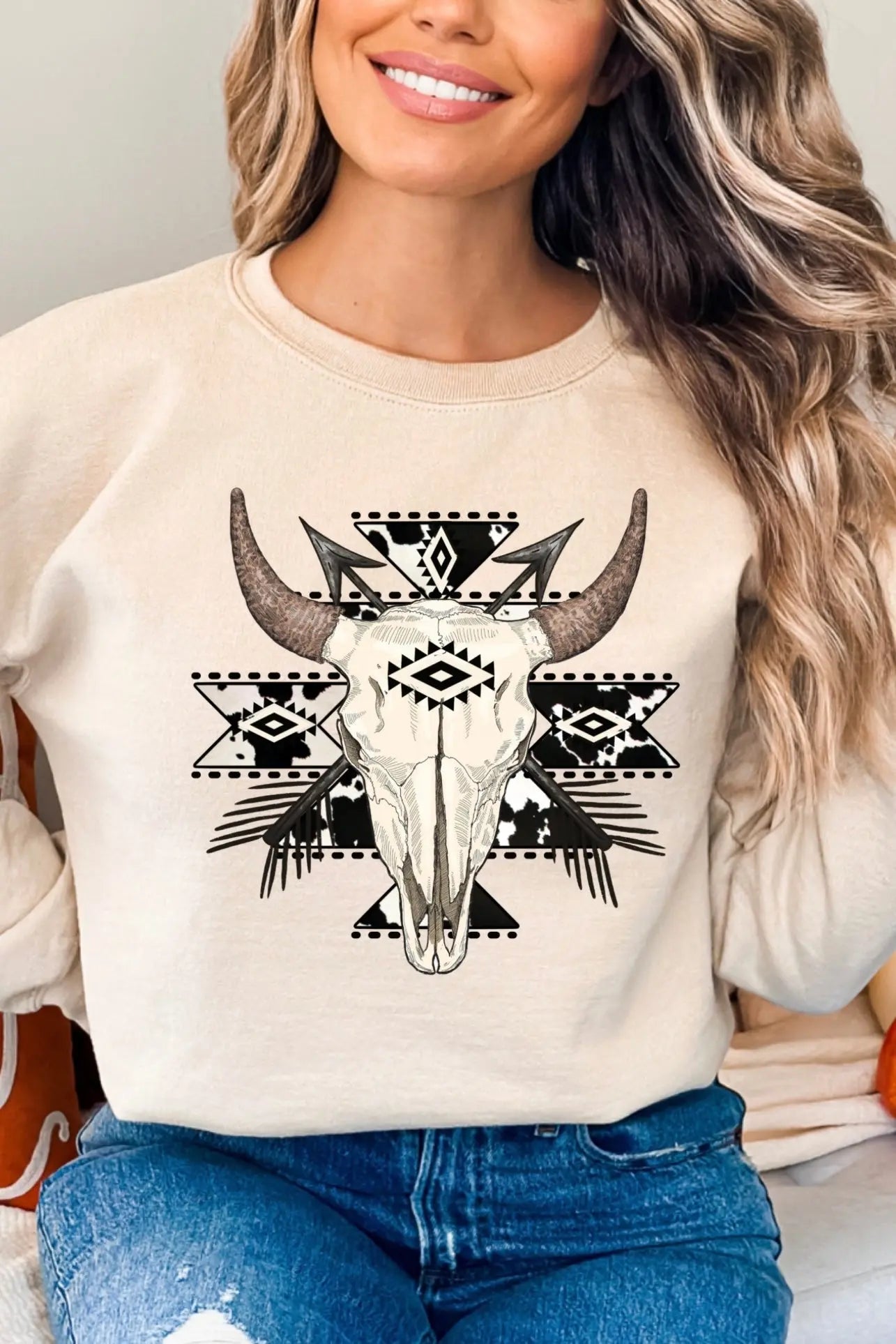 Aztec Western Bull Skull Top (Options) Classy Southern Bling