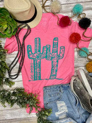 Dos Amigos Neon Pink Tee