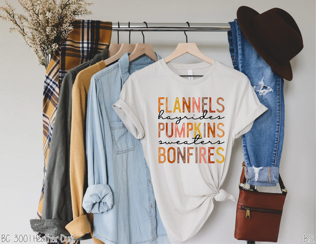 Flannels Pumpkins Bonfires Tee