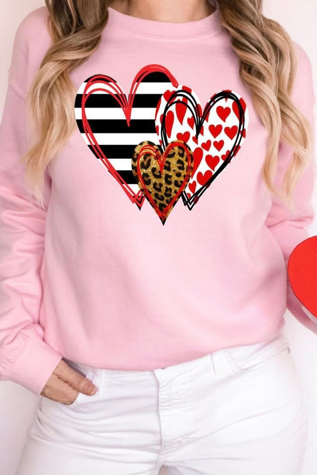 Triple Heart Sweatshirt (MULTIPLE COLORS)