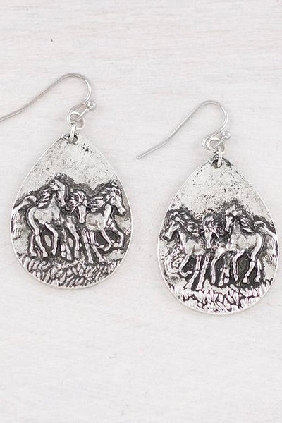 Horse Teardrop Earrings