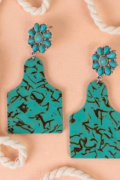 Squash Blossom Earrings - Turquoise