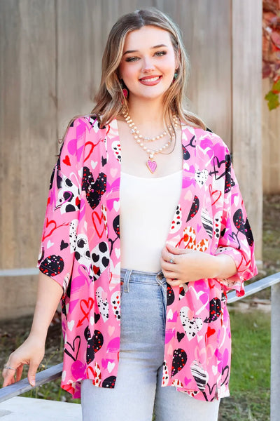 Heart Print Valentine's Cardigan