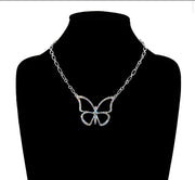 Butterfly Shape Paved Frame Necklace