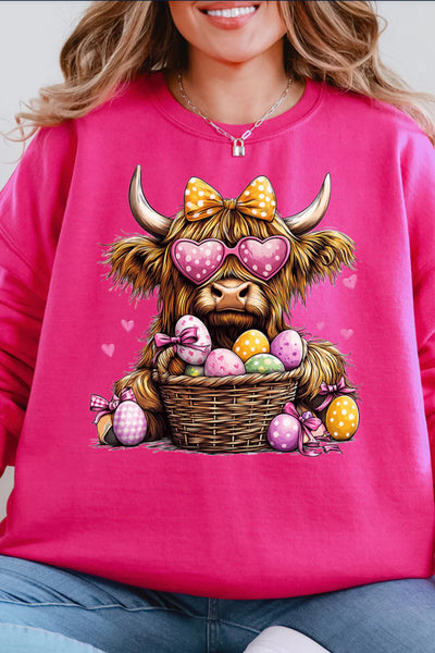 Cow Cute Easter Day Highlander Top