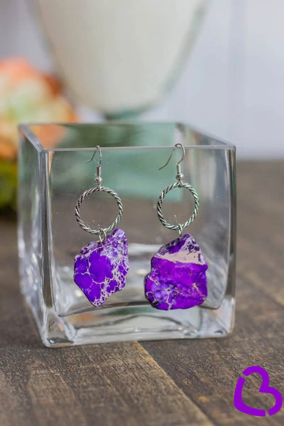 Calamity Jane Stone Earrings-PURPLE