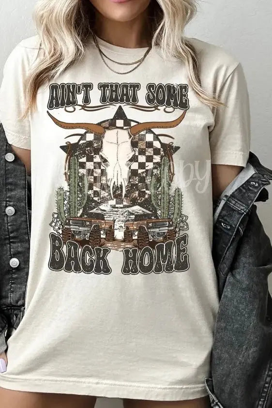 Back Home Bull Skull Tee Classy Southern Bling