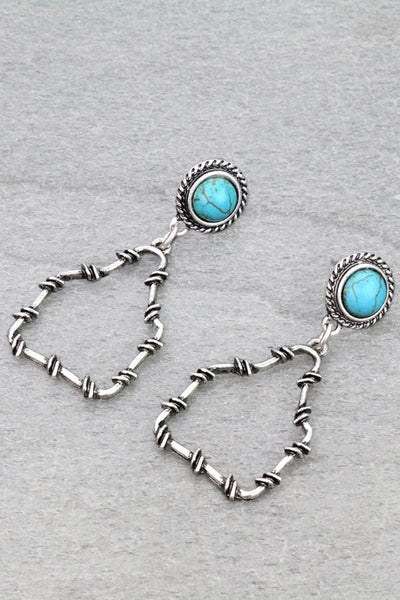 Western Ear Tag Wire Stud Earrings