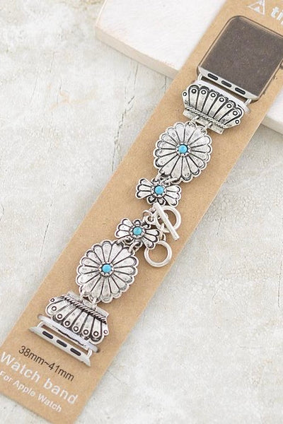 Turquoise Concho Watch Band