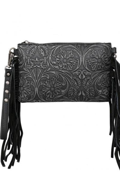 Black Montana West Tooled Collection Clutch/Crossbody