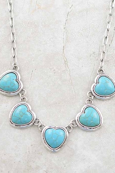 Western Turquoise Heart Necklace