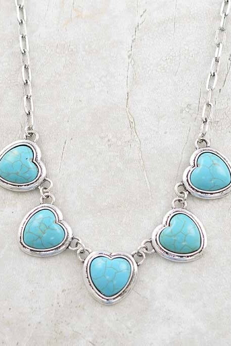 Western Turquoise Heart Necklace