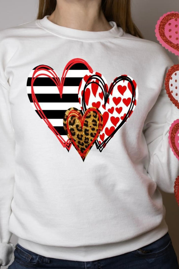 Triple Heart Sweatshirt (MULTIPLE COLORS)