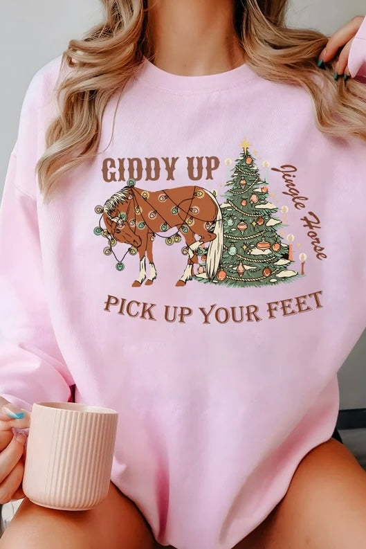 Giddy Up Jingle Horse Sweatshirt