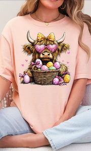 Cow Cute Easter Highlander Top