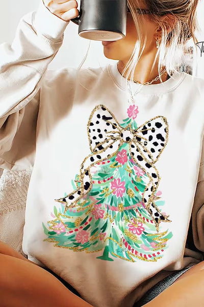 Watercolor Christmas Tree Sweatshirt (Multiple Colors)