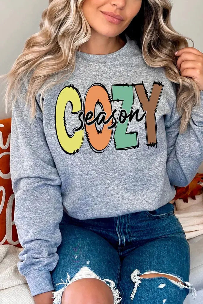 Colorful Cozy Season Sweatshirt Classy Southern Bling