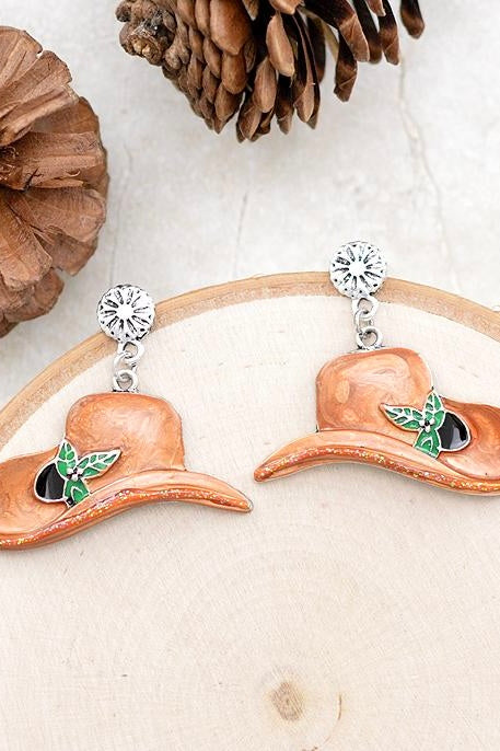 Christmas Cowboy Hat Earrings