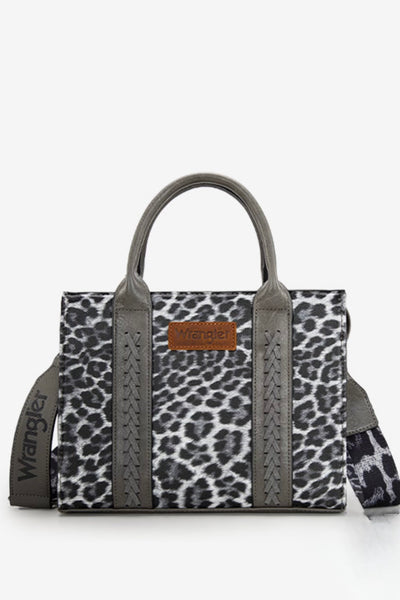 LIMITED EDITION- Wrangler Leopard Print Concealed Carry Tote/Crossbody -Leopard Grey