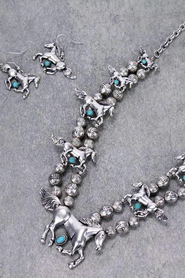 Western Horse Necklace Set