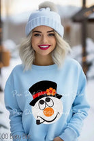 Baby Blue Glitter Snowman Classy Southern Bling
